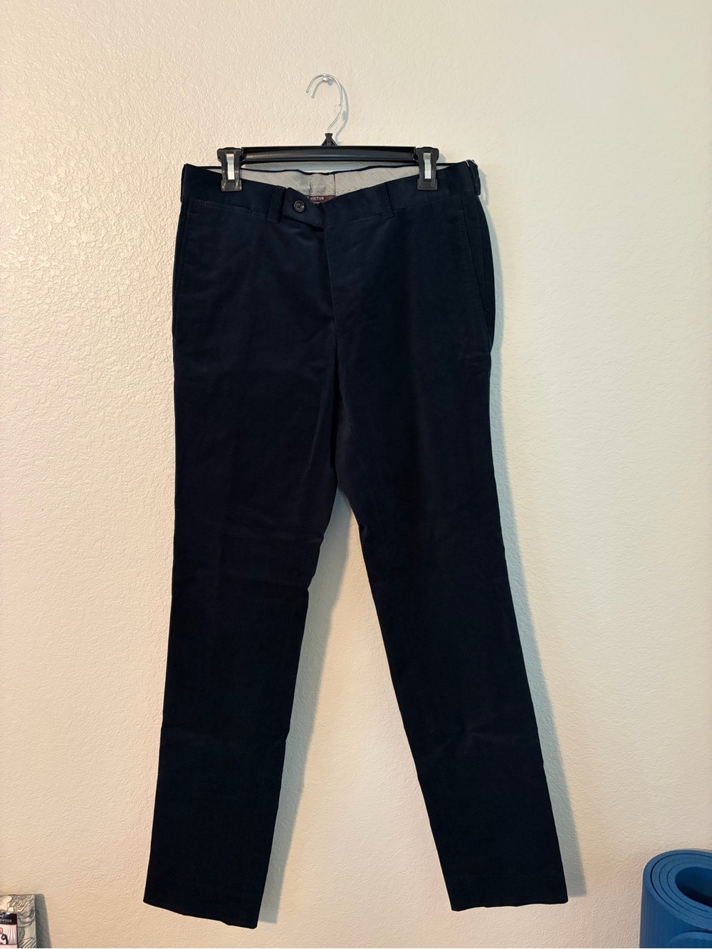 NWT Men's Jack Victor Palmer Corduroy Pants in Navy - Slim Tailored Fit